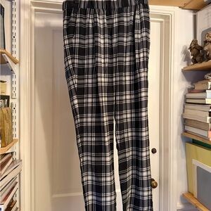 Equipment x2 pairs  Black and White / red and blue pleated 100% silk pants